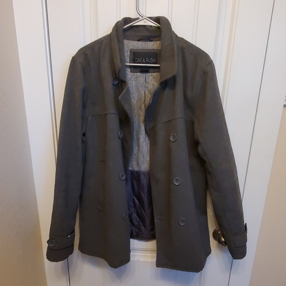Grey wool peacoat oversized